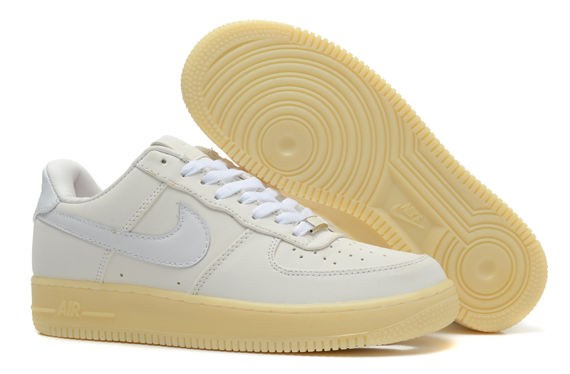 Nike Air Force 1 Blanc Beige Chaussures Hommes